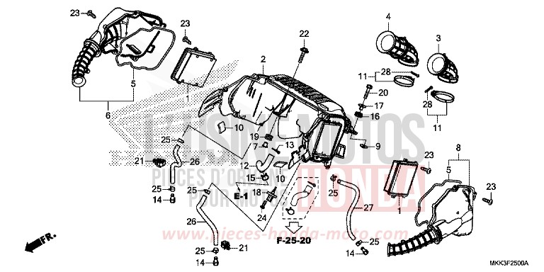 FILTRE A AIR de Africa Twin CANDY CHROMOSPHERE RED (R381) 2018